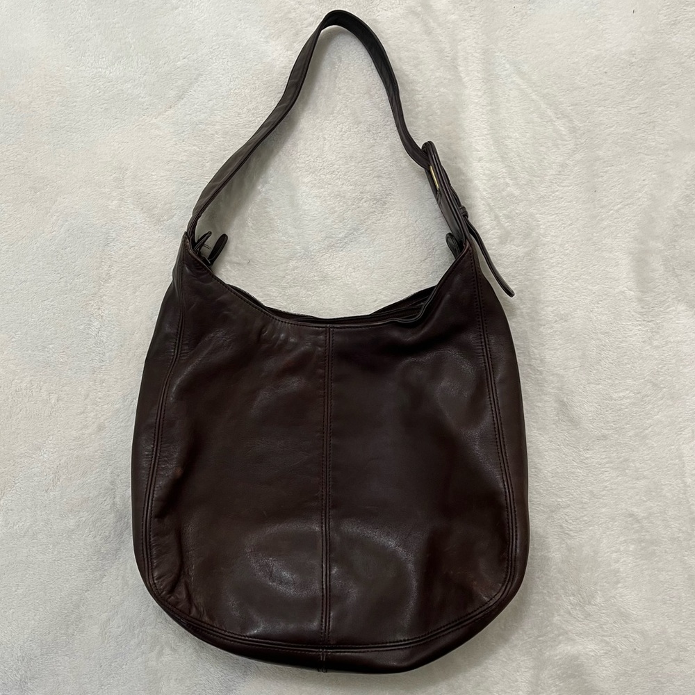Coach Brown Flatiron Leather Hobo Bag L7B-4177
